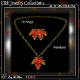 C&F Orange Autumn Leaves Jewelry Set 1