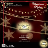 C&F Curved Xmas Lights -Stars & Baubles 2LI