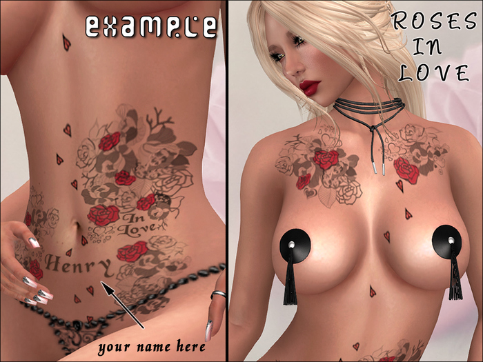 BodyCult Custom Tattoo ROSES IN LOVE 