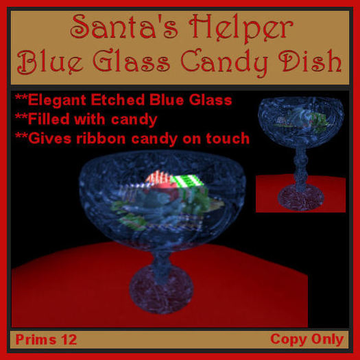 SH Blue Glass Candy Dish (Boxed)