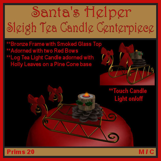 SH Sleigh Tea Candle Centerpiece (Boxed)