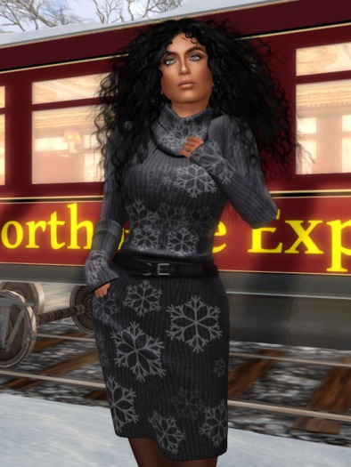 Loring Designs -Special Snowflake Grey Sweater Dress (boxed)