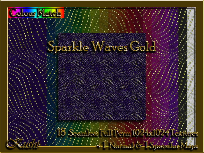 !Kushi! SparkleWavesGOLD Textures -WEAR TO UNPACK