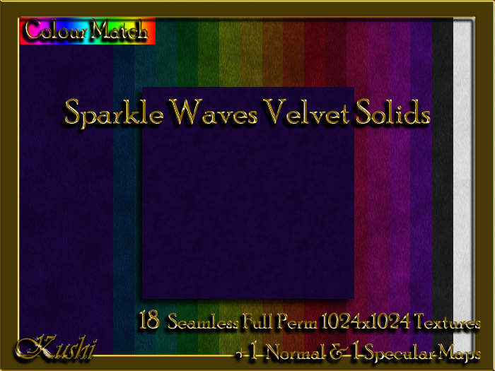 !Kushi! SparkleWavesVELVET Textures -WEAR TO UNPACK