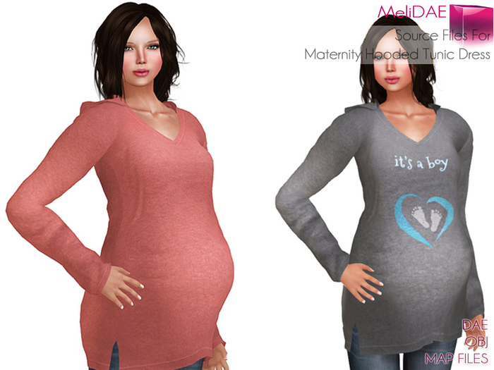 Dae Obj Texture Files For MI Mesh Maternity Hooded Tunic