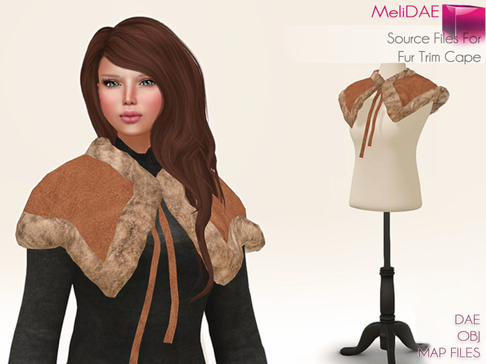 Dae Obj Texture Files For MI Mesh Ladies Fur Trim Cape