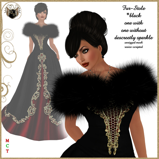 fur stole *black
