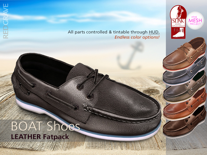 Mesh - LEATHER Boat Shoes (Fatpack) - REDGRAVE