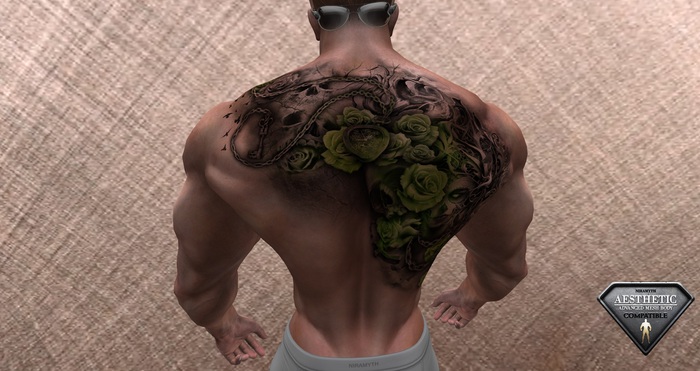 [R.N.T.] Tattoo Green Roses (Back) (Niramyth)