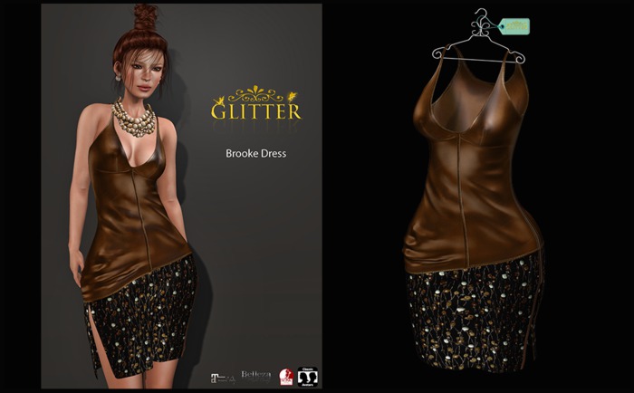 *GLITTER* BROOKE DRESS FITMESH (BODY MESH) RUSTY