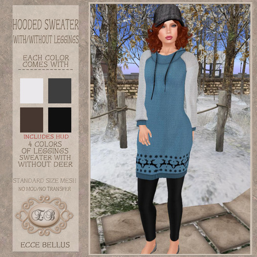 .:Ecce Bellus:. Hooded Sweater w/Leggings-Red boxed