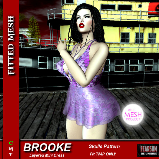 [F] Brooke Layered Dress Skulls - TMP