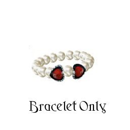 Heart and Pearls Bracelet with Obsidian