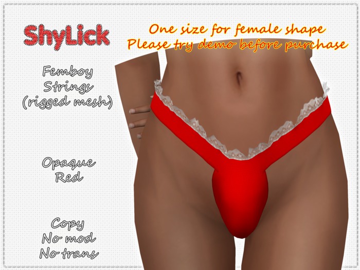 ShyLick: Femboy Strings Opaque Red