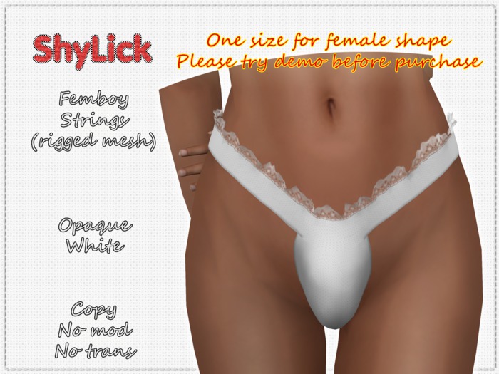 ShyLick: Femboy Strings Opaque White