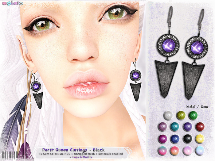 [ bubble ] North Queen Earrings- Black
