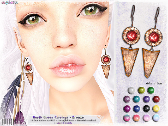 [ bubble ] North Queen Earrings- Bronze