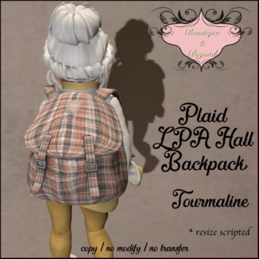 { Bowtique & Beyond } Plaid LPA Hall Backpack /Tourmaline/BOXED