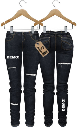 J.H.C *Aurora* Fitted Ripped Jeans (DEMO STEELBLUE)