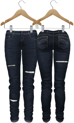 J.H.C *Aurora* Fitted Ripped Jeans (BLUE)