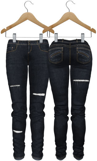 J.H.C *Aurora* Fitted Ripped Jeans (STEELBLUE)