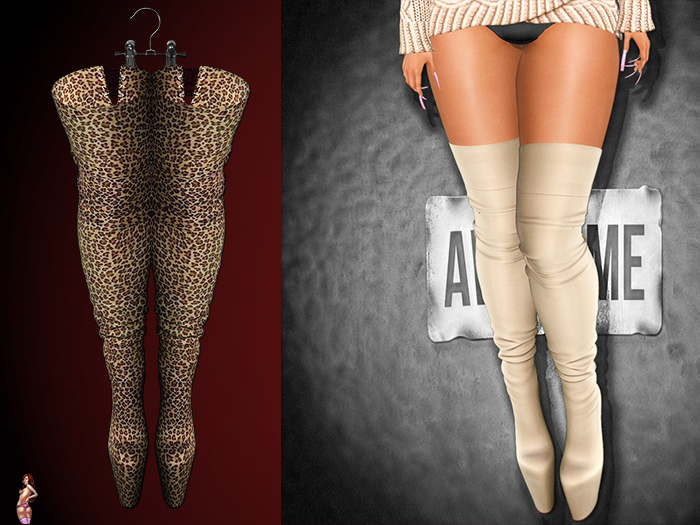 **String Fashion** Laced High Boots Red