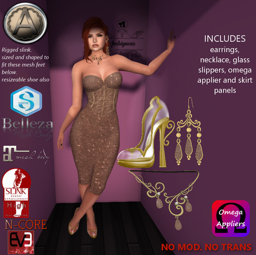 !.::AMBIGUOUS::.! SPARKLE EVENING DRESS set