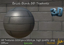 JU Brick Block 3D Textures Full Perm