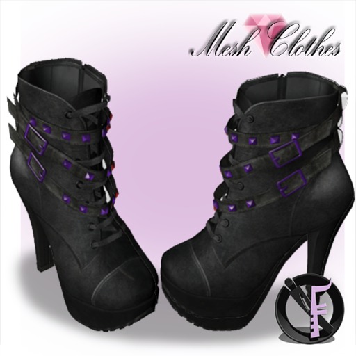 *IONIC:FASHION* : Mesh : Leather High Heel Booties #2