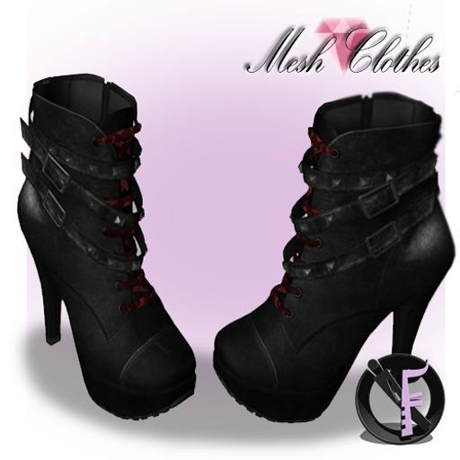 *IONIC:FASHION* : Mesh : Leather High Heel Booties #4