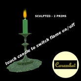 Pat's candleholder with candle - green 