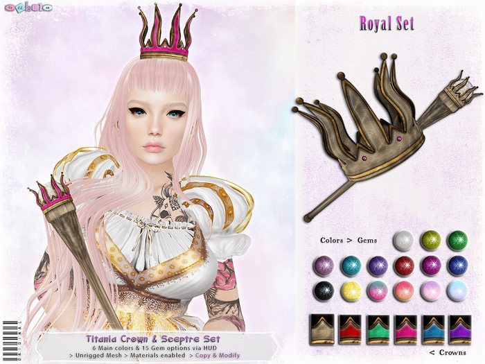 [ bubble ] Titania Crown & Sceptre Set - Royal
