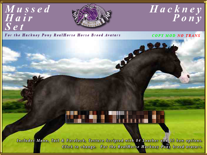 *E* Mussed Mane/Tail Set [BOXED] RH Hackney Pony