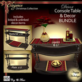 C&F Holiday Console / Side Table w Decorations BUNDLE 1
