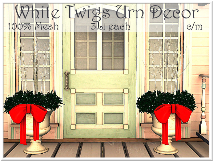 LOVE - WHITE TWIGS URN (ADD ME & TOUCH SCREEN)