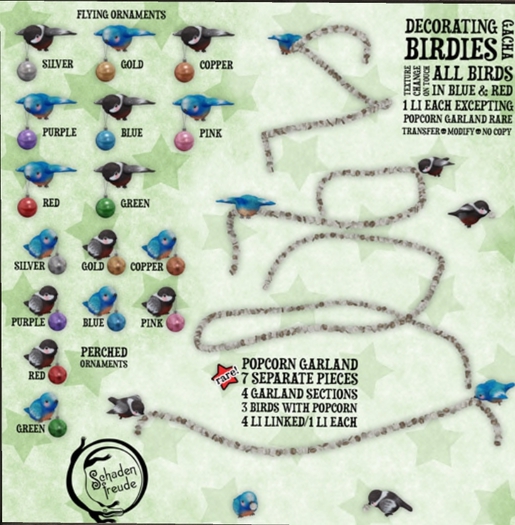 Schadenfreude Flying Silver Ornament Decorating Birdie
