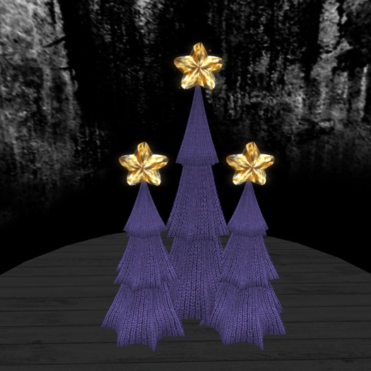 Christmas Tree Trio -- Lavender Knit
