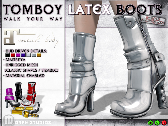 0o Morph - Tomboy Boots FATPACK - latex (maitreya)