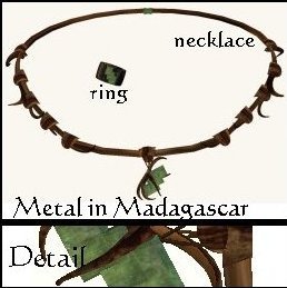 Metal in Madagascar Organic Necklace Mns Sz