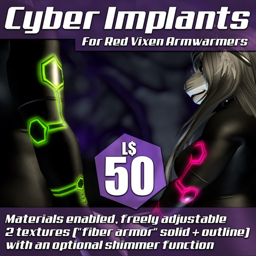 :Frio's: Cyber Implants for Red Vixen Armwarmers