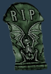 RIP Skull Bat  Headstone