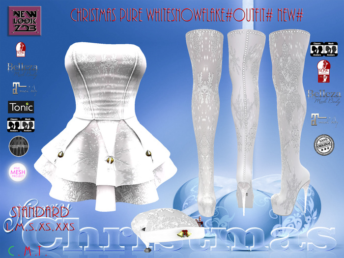 Christmas Pure WhiteSnowflake#OUTFIT# NEW#2022