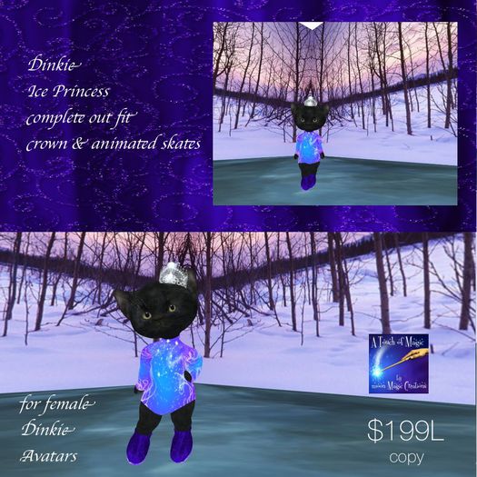 Dinkie Ice Princess complete outfit with animated skates (box)