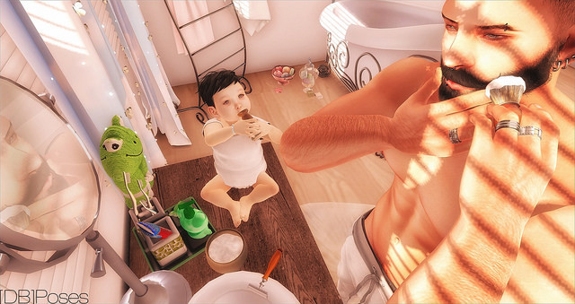 [DB]Poses - "shaving time with daddy"
