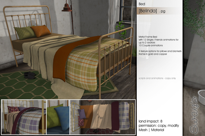 Second Life Marketplace - Sway's [Belinda] Bed / PG