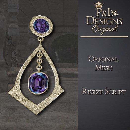 [P&L] - Formal Drop Earrings Gold - Alexandrite