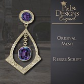 [P&L] - Formal Drop Earrings Gold - Alexandrite