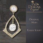 [P&L] - Formal Drop Earrings Gold - Diamond
