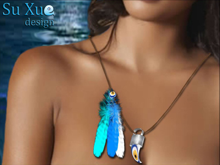 [SuXue] Necklace Nazar Fly Feather Resize - Unisex