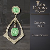 [P&L] - Formal Drop Earrings Gold - Peridot